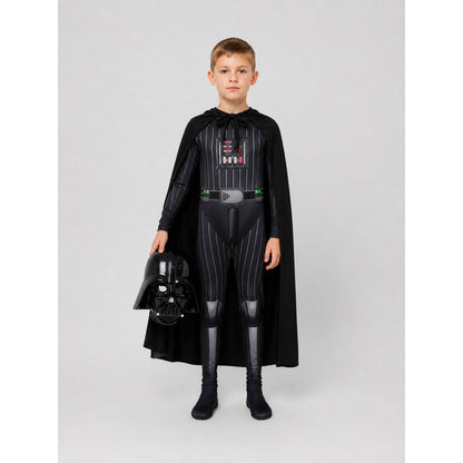 Darth Vader Costume, Jumpsuit with Cape on-model view