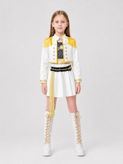 Stage Cosplay Costume, Top and Skirt on-model view