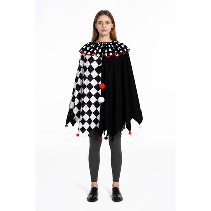 Clown Cape with Pom-Poms and Pointed Edges main product view