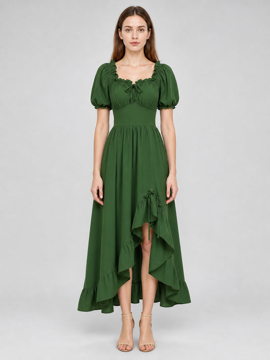 Renaissance-Style Cottagecore Dress with Corset on-model view