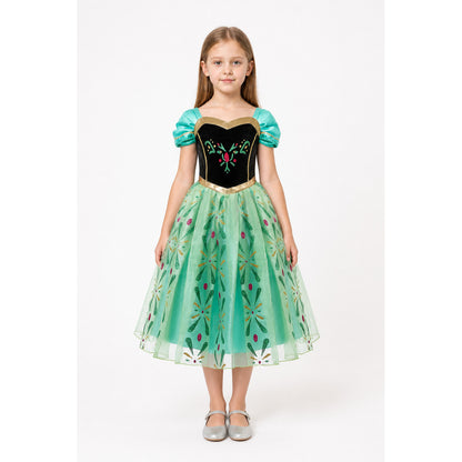 Princess Dress with Full Skirt and Puff Sleeves main product view