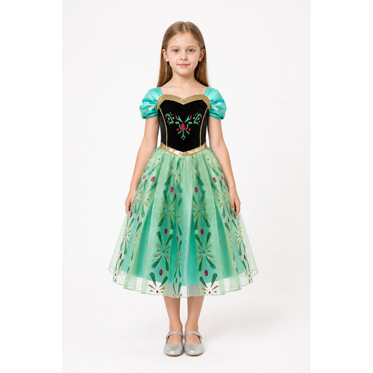 Princess Dress with Full Skirt and Puff Sleeves main product view