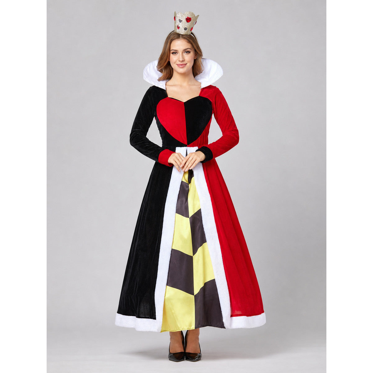Queen of Hearts Carnival Dress with Crown