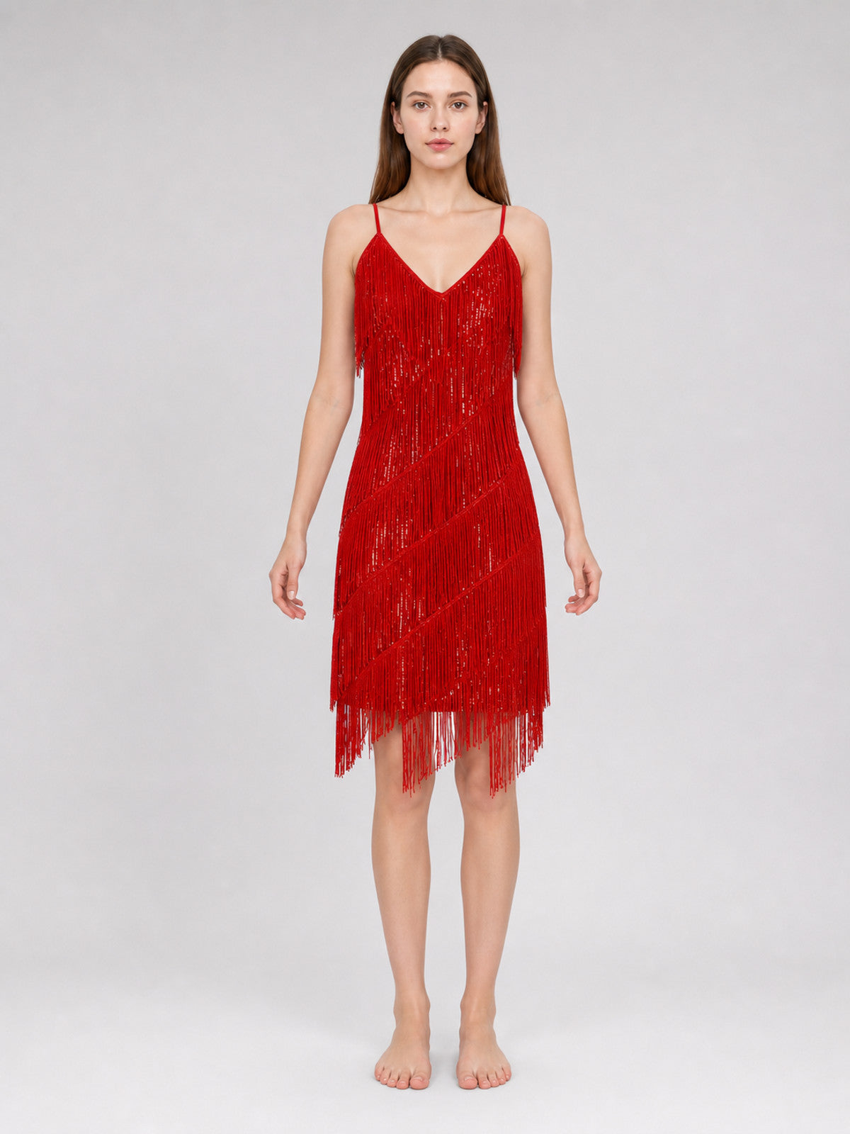 1920s-Style Fringed Dress Costume Set front view
