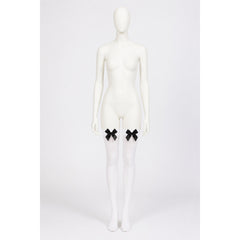 White Knee-High Socks with Black Bows for a Beer Festival