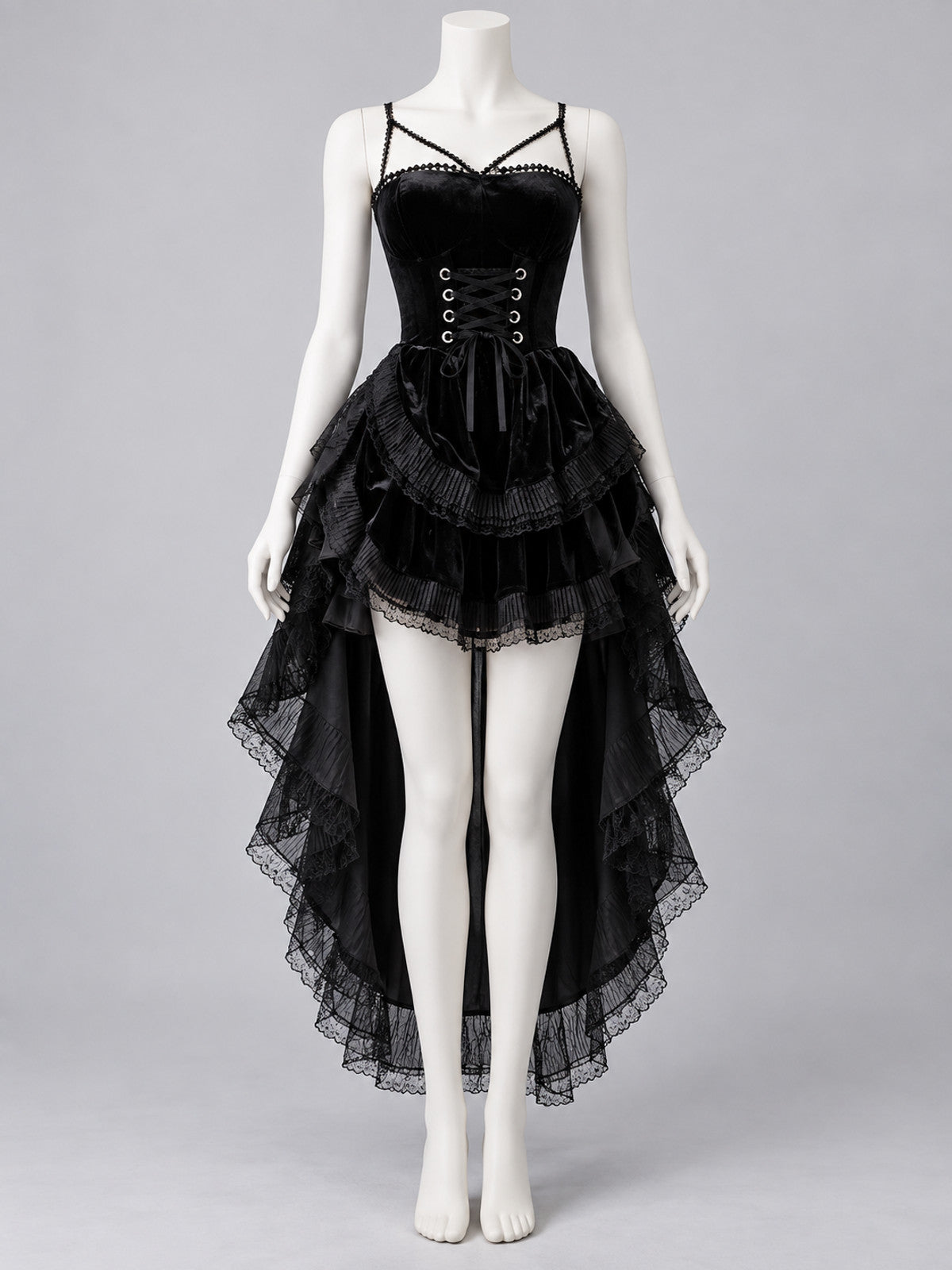Black Gothic Lace Halloween Dress
