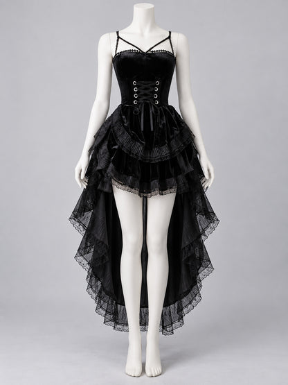 Black Gothic Lace Halloween Dress