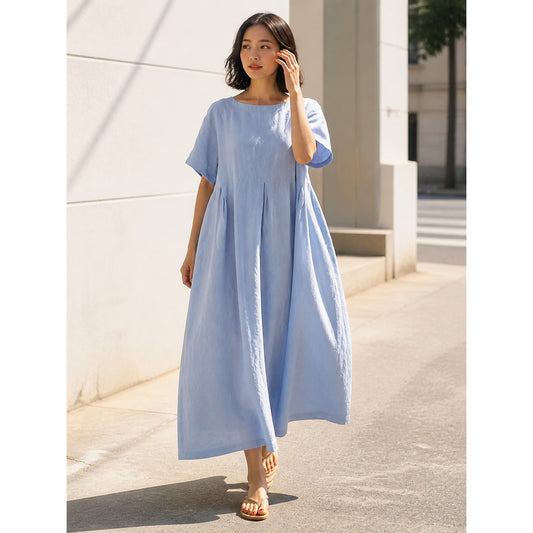 Women’s Light Blue Loose A-Line Dress