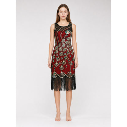 Gatsby-Style Fringe Dress for Stage Performances