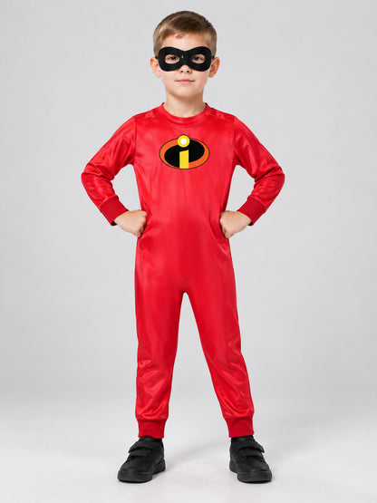 Kids' Superhero Costume Red with Mask