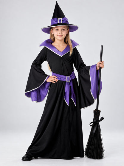 Kids' Witch Costume with Hat and Belt