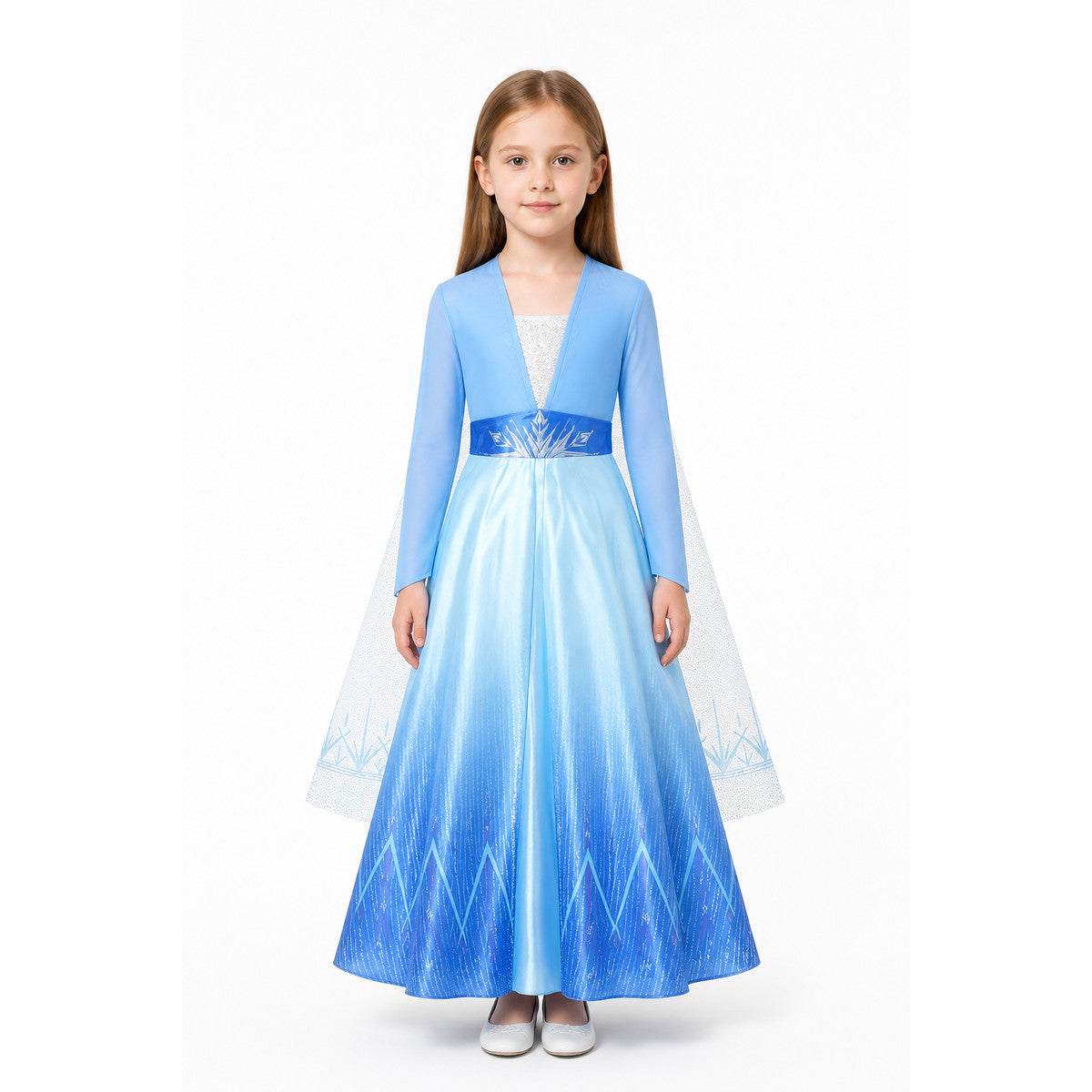 Princess Elsa Dress with Cape and Icy Pattern main product view