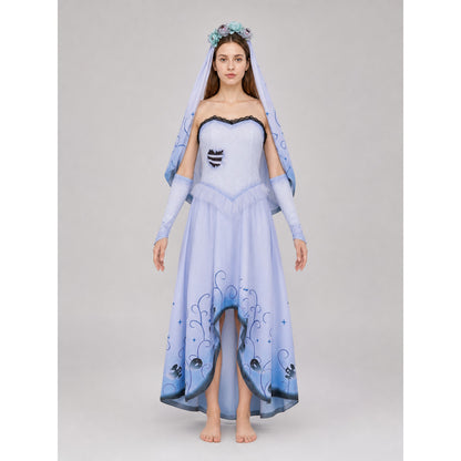 Cosplay Costume: Light Purple Dress with Veil and Decorative Details