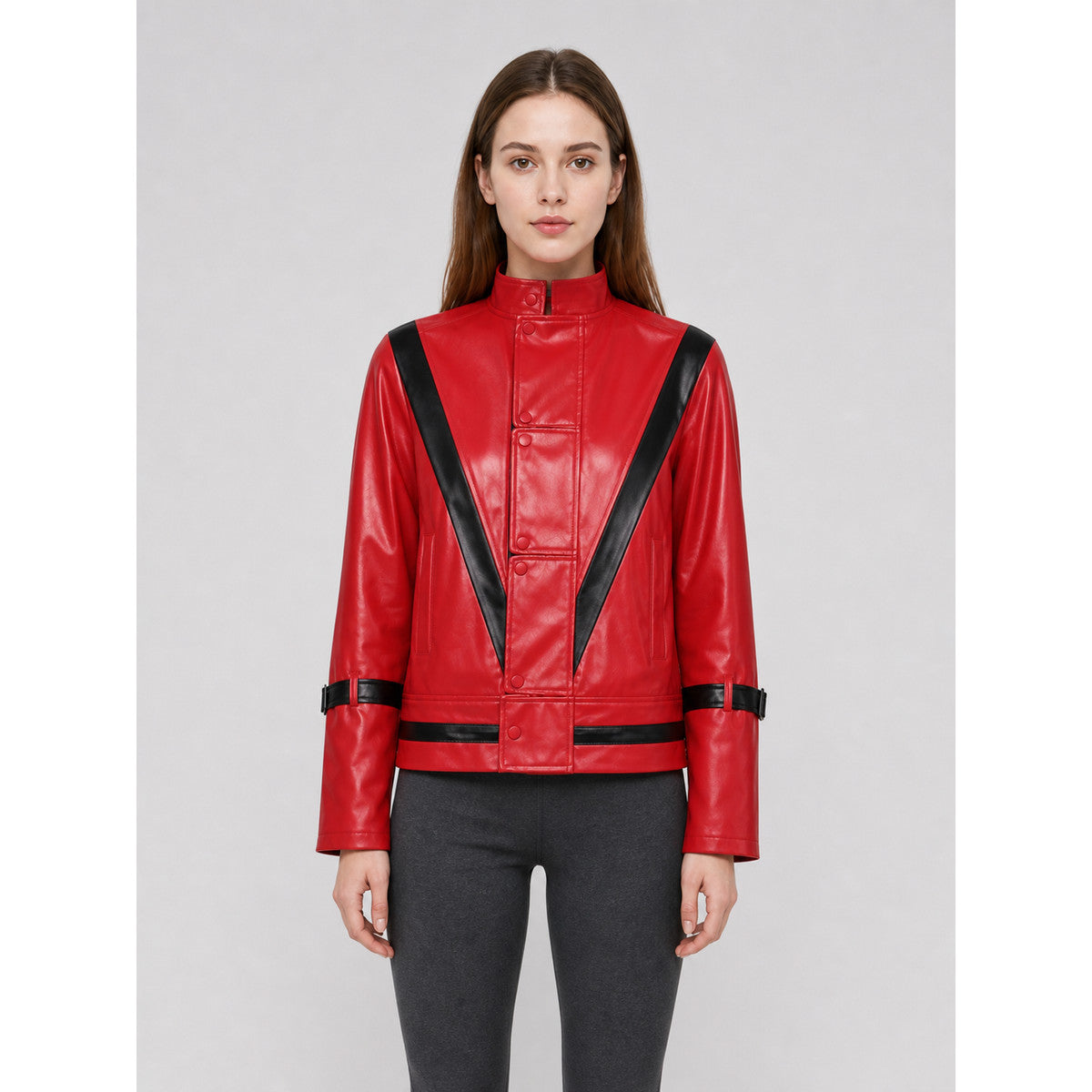 Red Michael Jackson-Style Cosplay Jacket