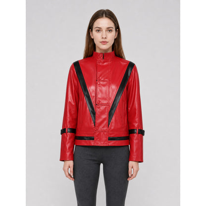 Red Michael Jackson-Style Cosplay Jacket