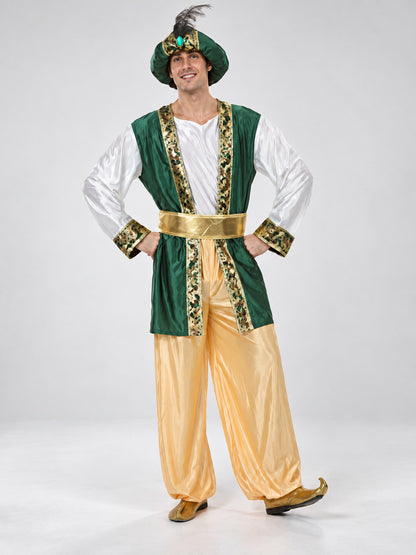 Adult Eastern Prince Carnival Costume with Feather