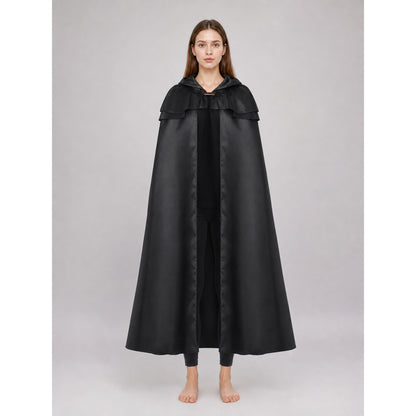 Hooded Cape with Necklace, Black