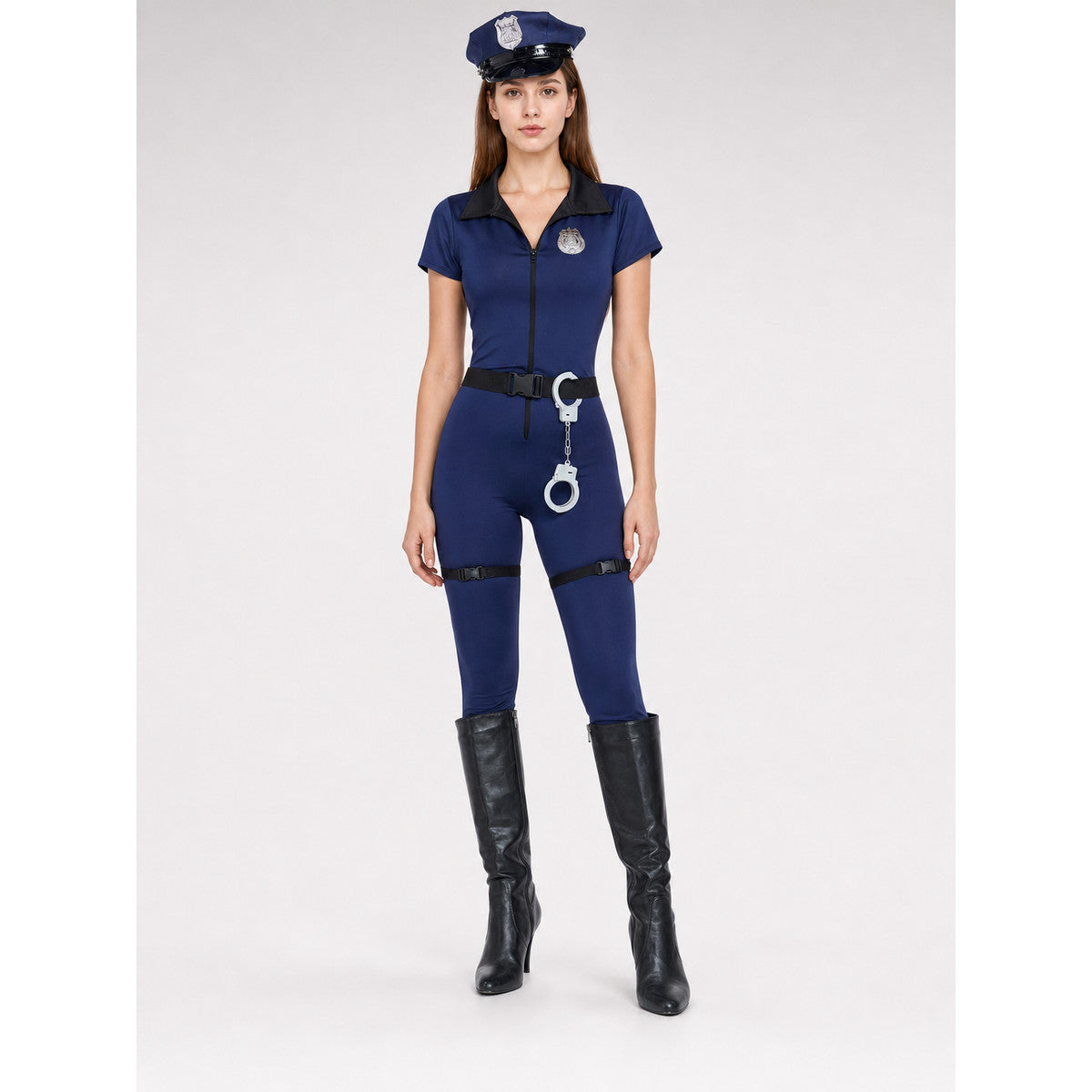 Police Jumpsuit with Belt and Handcuffs