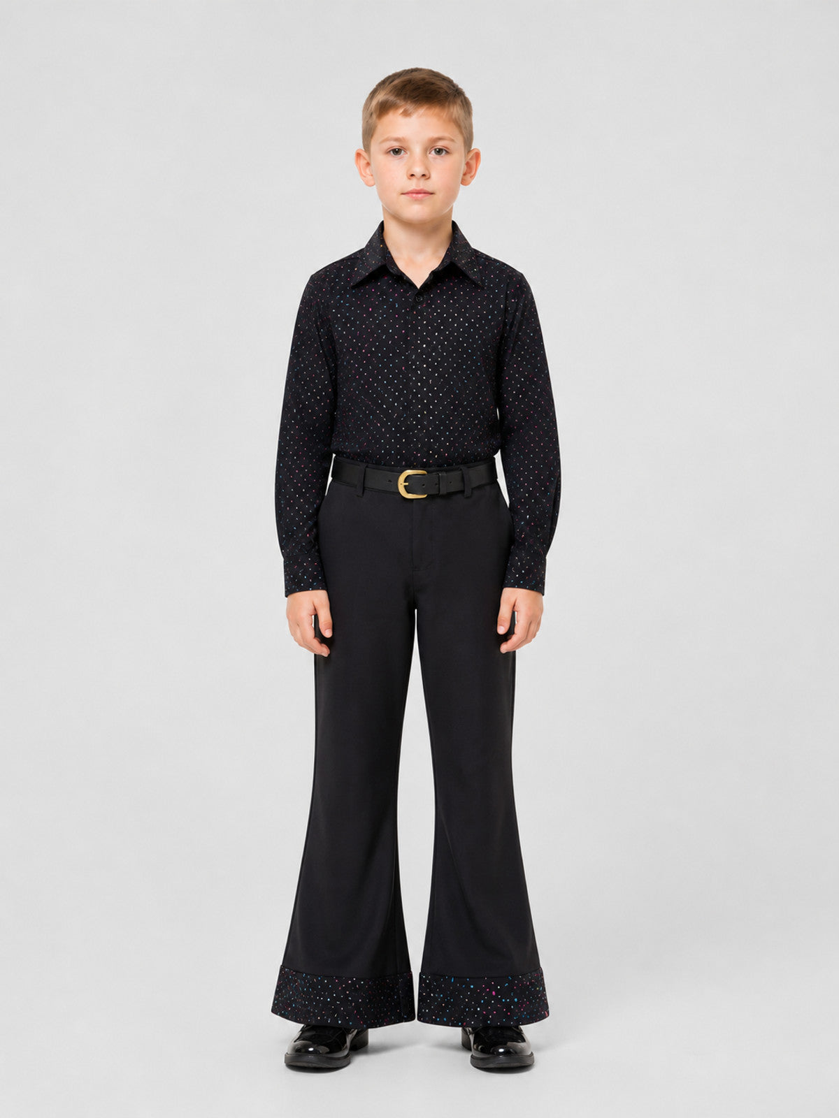 Stage Disco Costume: Shirt, Flared Pants, and Belt