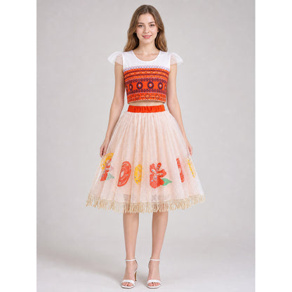 Moana 2 Character Costume Dress with Pattern on-model view