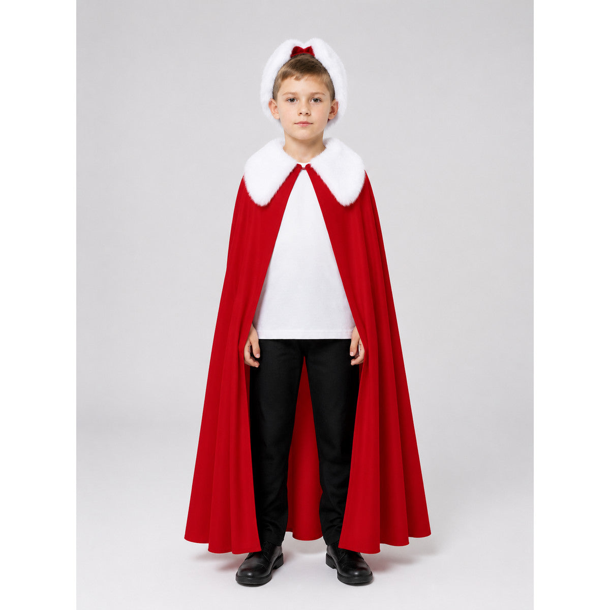 Thragg Cosplay Cape with Fur Trim on-model view