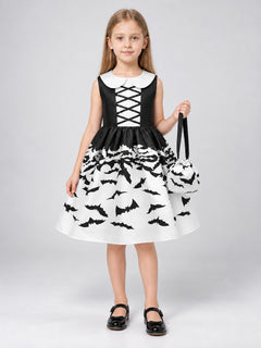 Children’s Carnival Dress with Collar and Bats