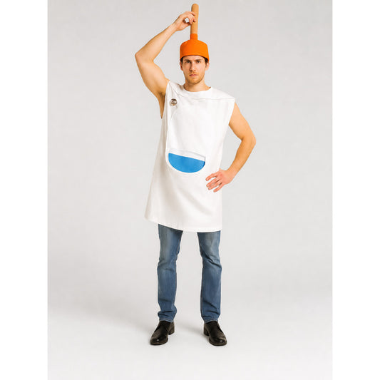Halloween Toilet Costume with Orange Hat