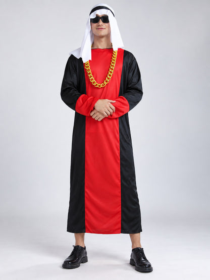 Carnival costume with white headpiece and chain