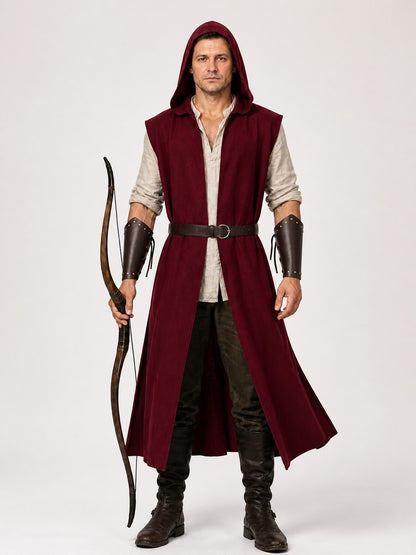 Medieval Hooded Archer Costume for Cosplay