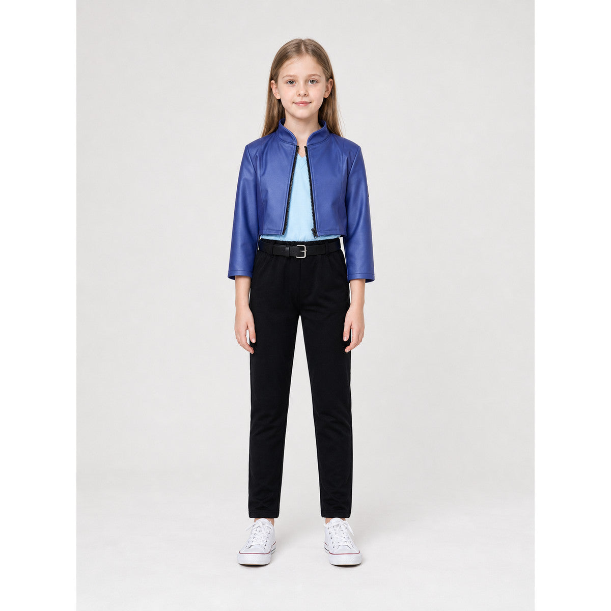 Judy Costume: Jacket, T-Shirt, Pants, and Belt on-model view