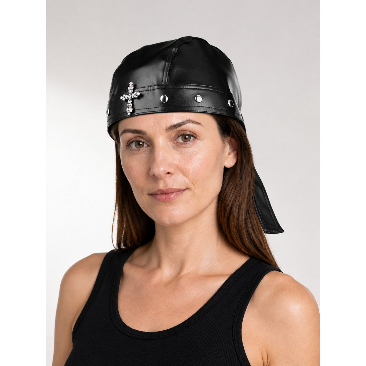 Black Carnival Headwear with Cross for Halloween main product view