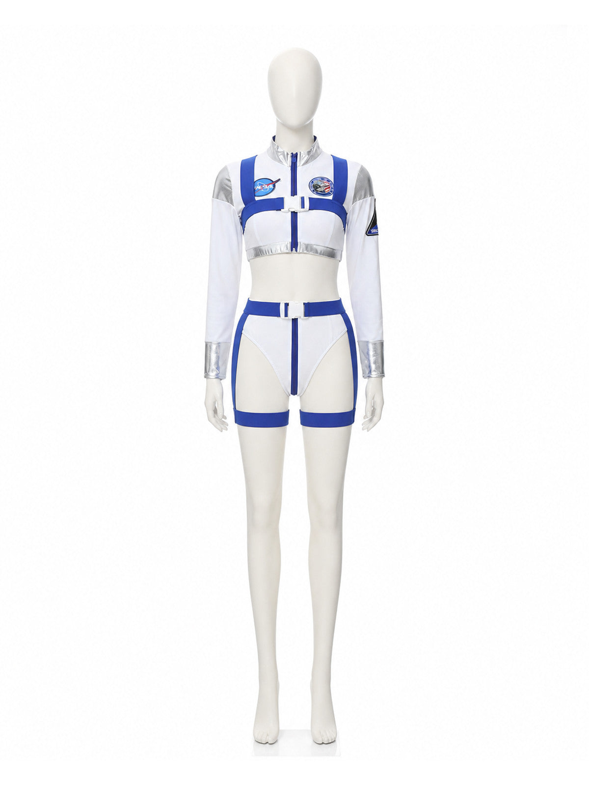 White and Blue Space-Themed Stage Costume main product view