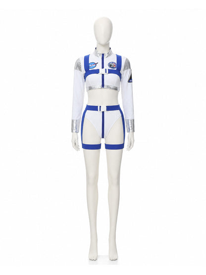 White and Blue Space-Themed Stage Costume main product view