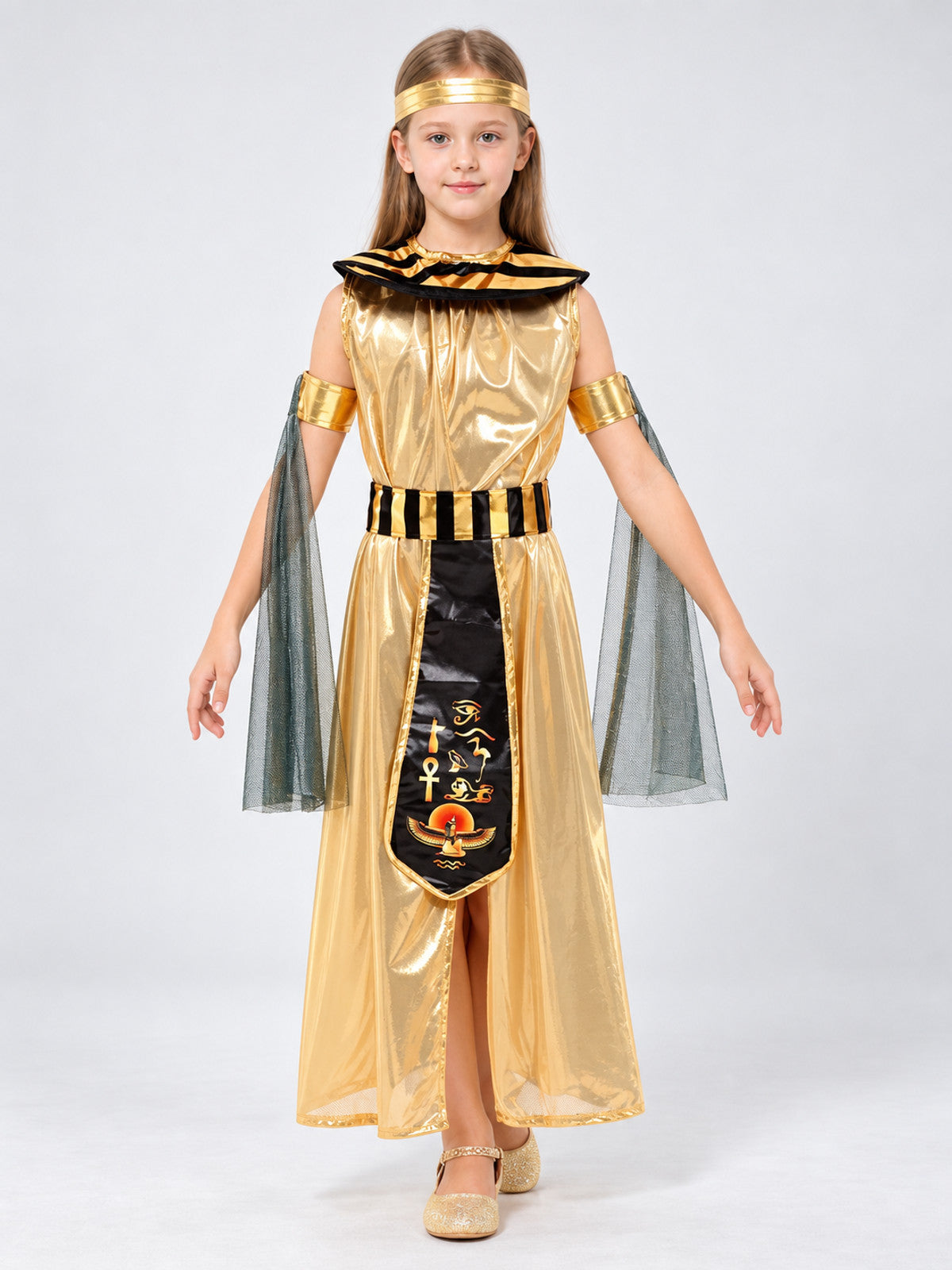 Ancient Egyptian style carnival costume, gold