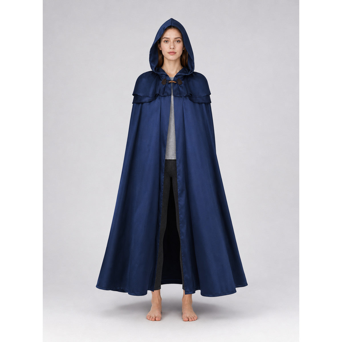 Viking Hooded Cape Cloak, Dark Blue