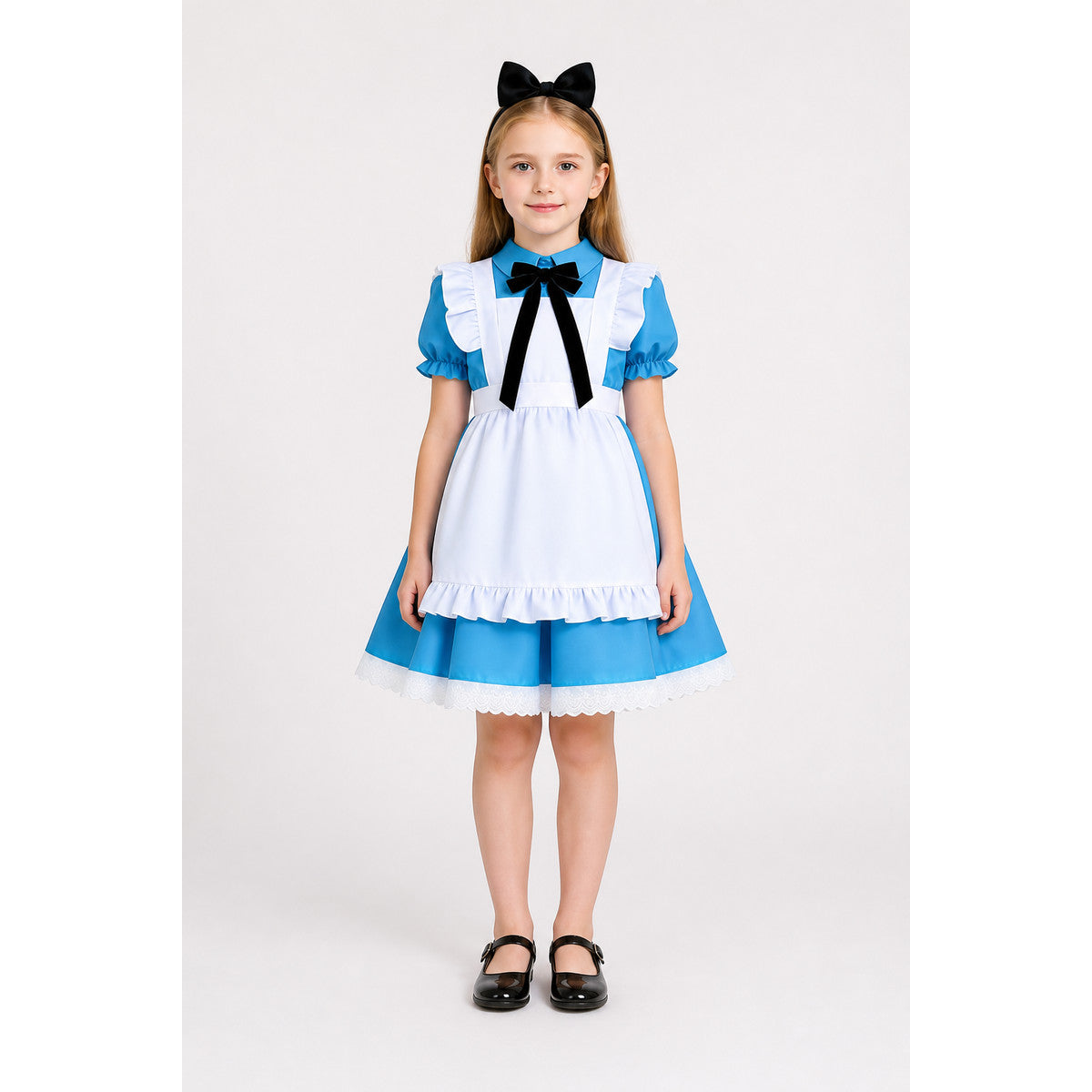 Children's Lolita Dress with Apron and Full Skirt main product view
