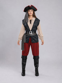 Pirate Costume with Vest, Hat, and Belt