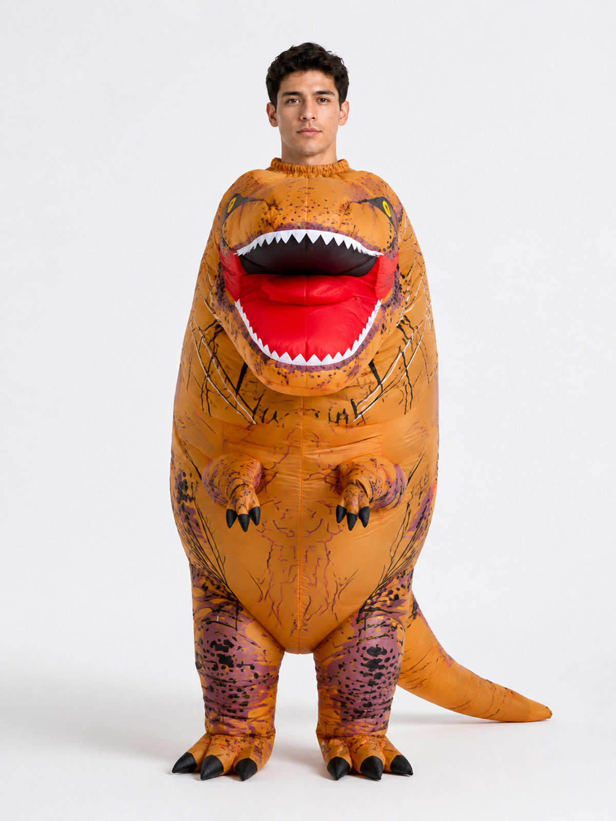 One-Piece Cartoon Inflatable Dinosaur Costume front view