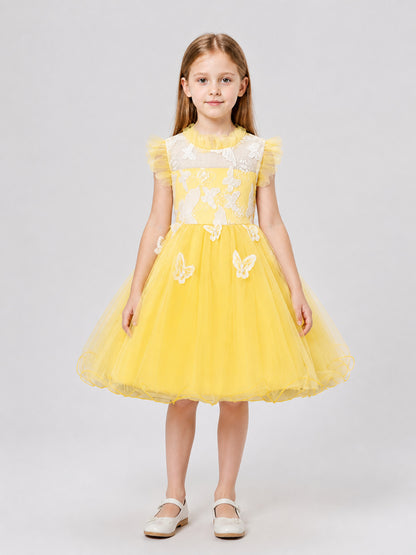 Princess Party Dress with Stand Collar on-model view