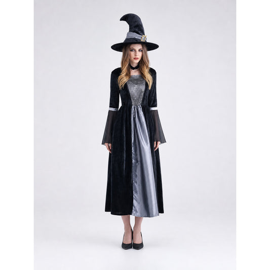 Witch Costume with Dress and Pointed Hat