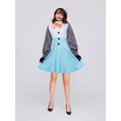 Snowman Cosplay Dress with Collar and Bow
