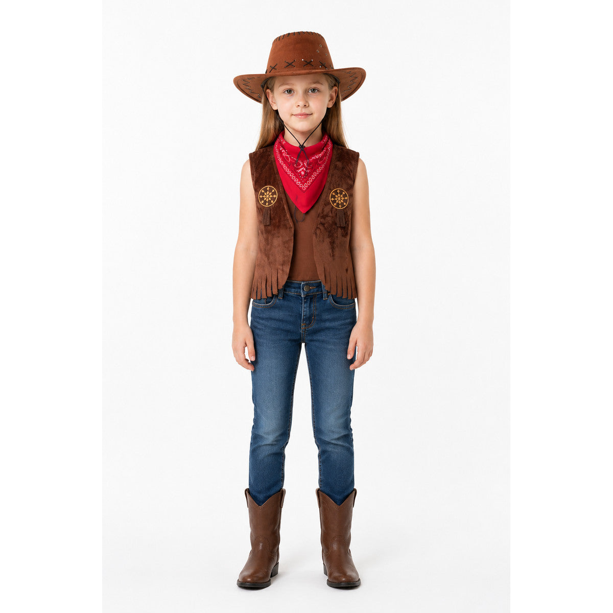 Cowboy Costume with Vest and Hat for Halloween main product view