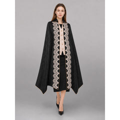 Black Long Tailcoat Jacket with Trim