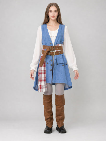 Pirate Carnival Costume with Belts and Pockets front view