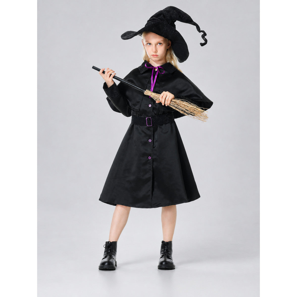 Witch Costume with Hat and Broom