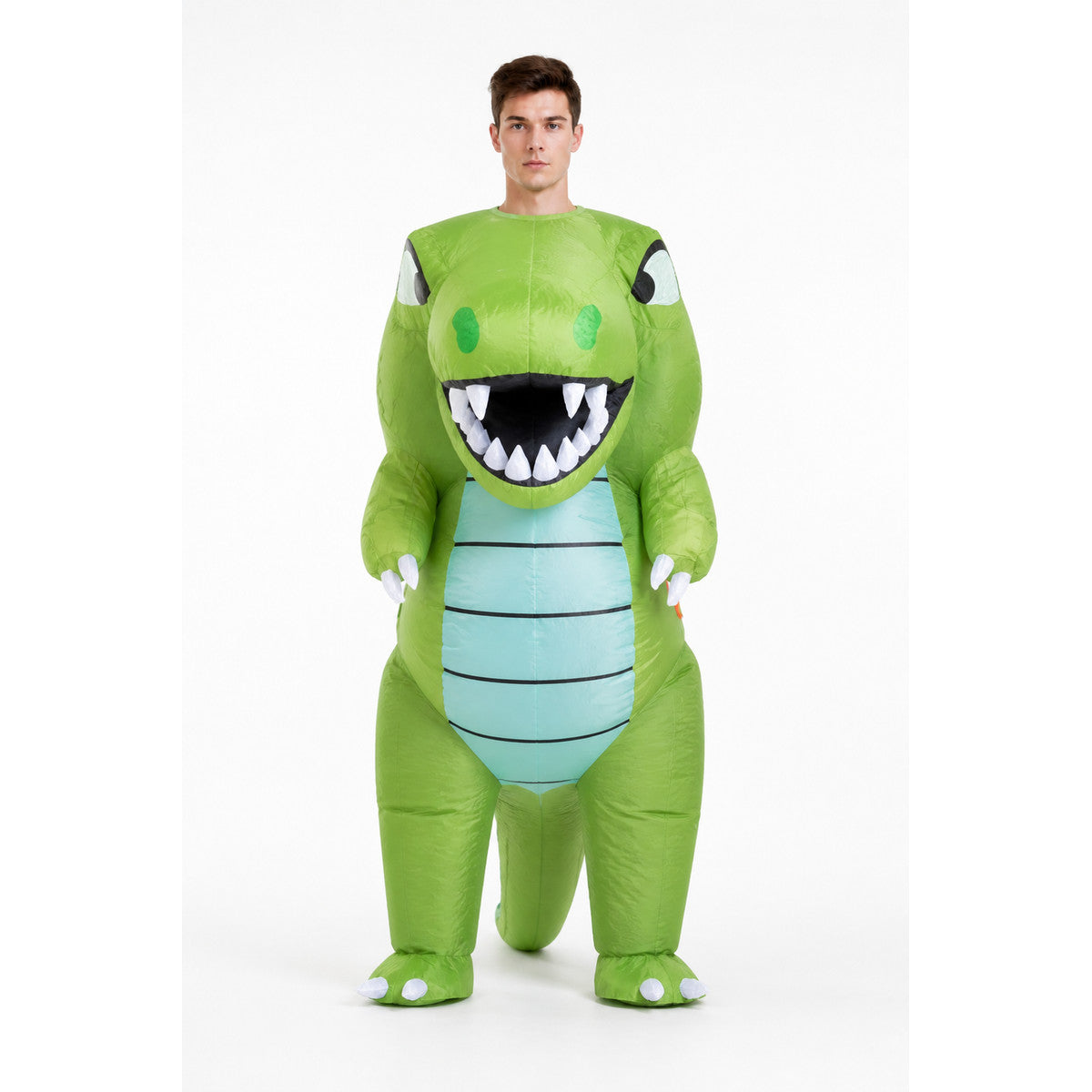 Green Dinosaur Costume with Tail and Eyes main product view