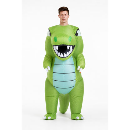 Green Dinosaur Costume with Tail and Eyes main product view