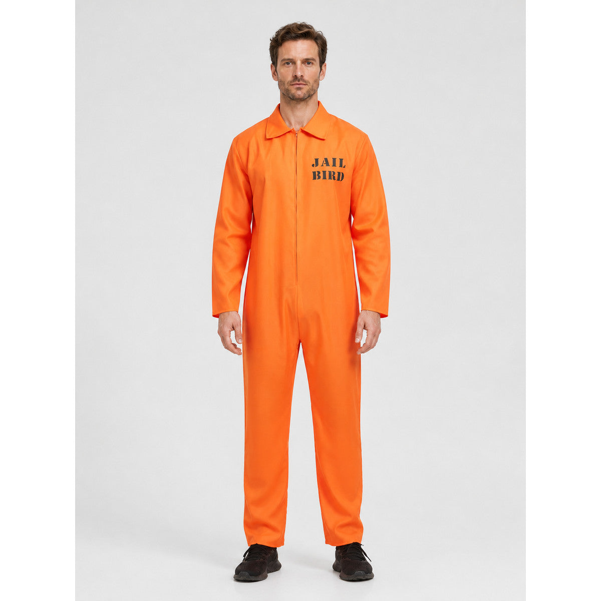 Orange Prisoner Jumpsuit with "Jail Bird" Lettering