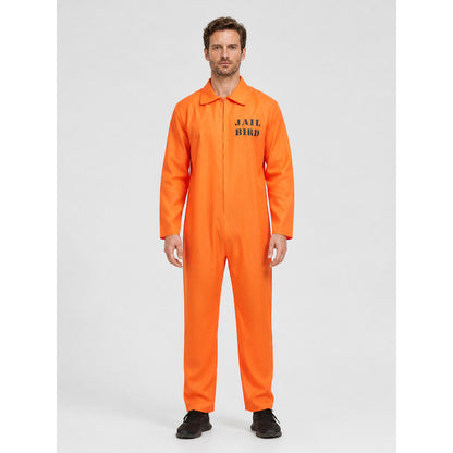 Orange Prisoner Jumpsuit with "Jail Bird" Lettering