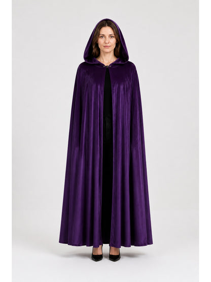 Adult Long Purple Hooded Cape